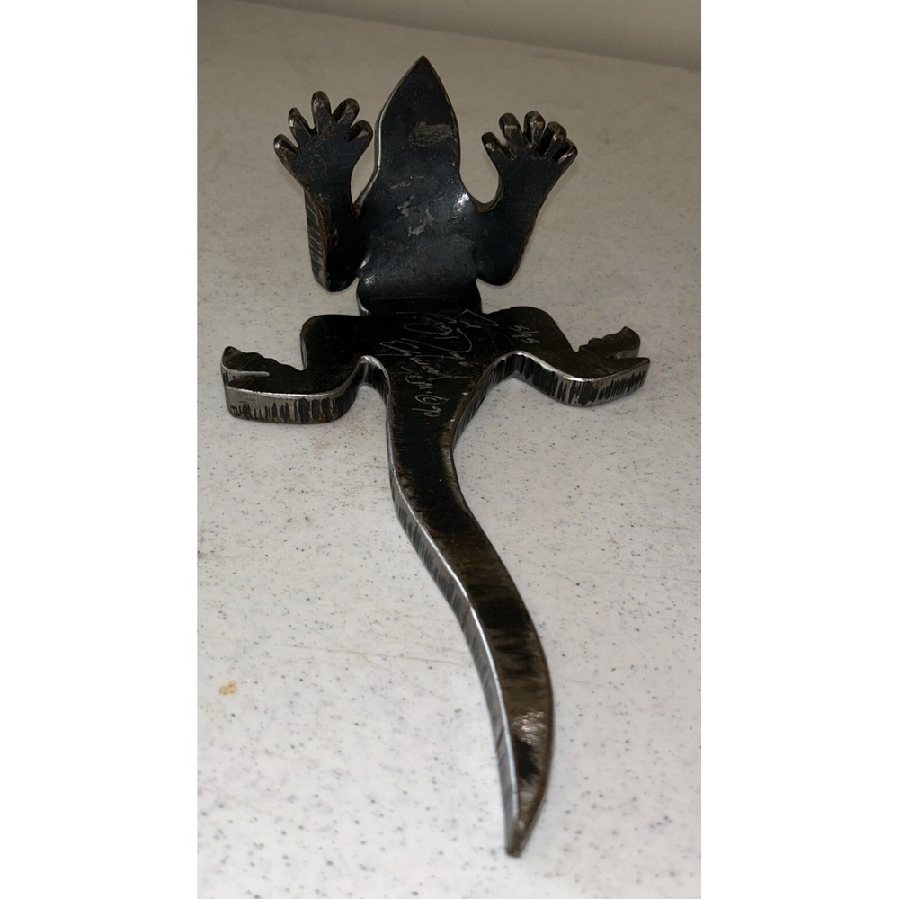 New Mexico Steel Sculpture of a Lizard Signed Joe Craig Doyle